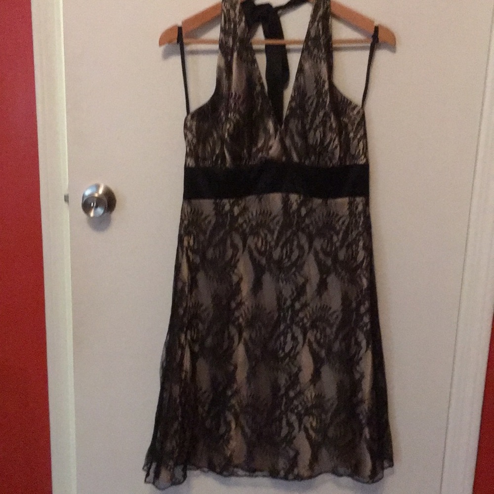 Black Lace halter style cocktail dress